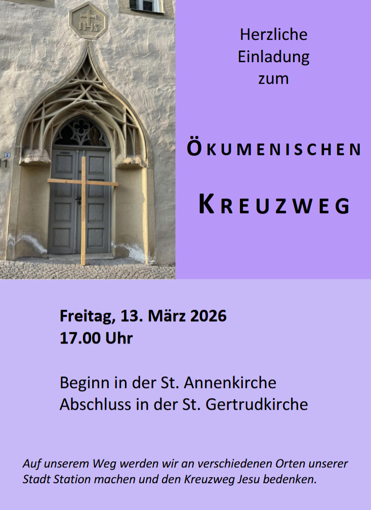 Plakat zum Ökumenischen Kreuzweg in Lutherstadt Eisleben am 13.03.2026