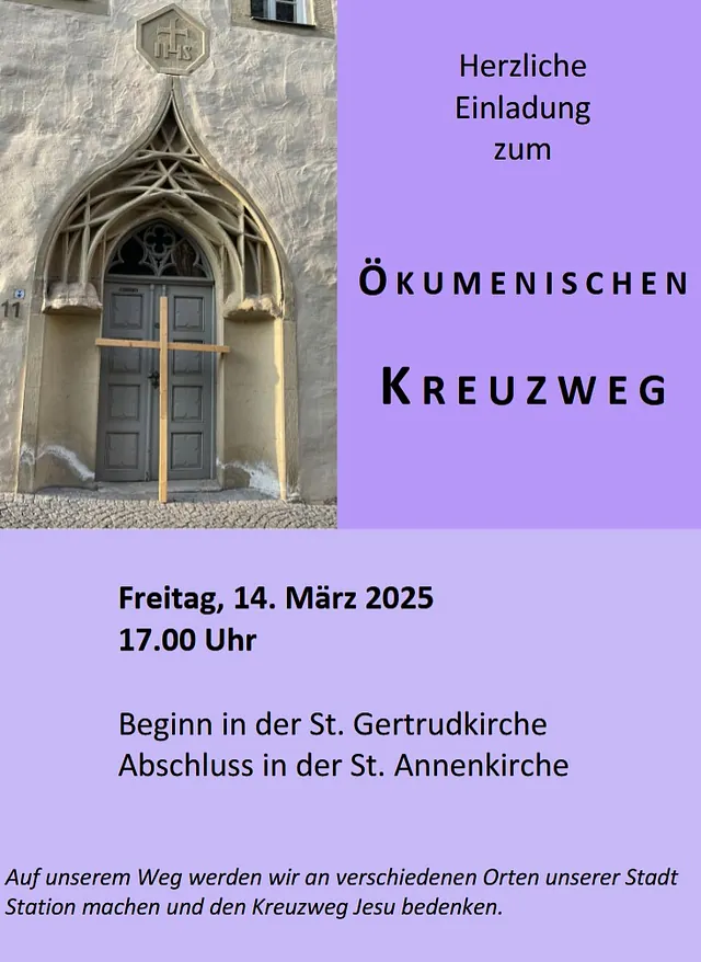 Plakat zum Ökumenischen Kreuzweg am 14.03.2025 in Lutherstadt Eisleben